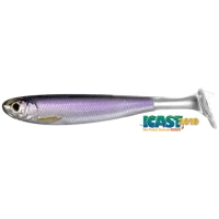 Shad Live Target Slow Roll Shiner Paddle Tail, Silver / Purple, 10cm, 4buc/pac